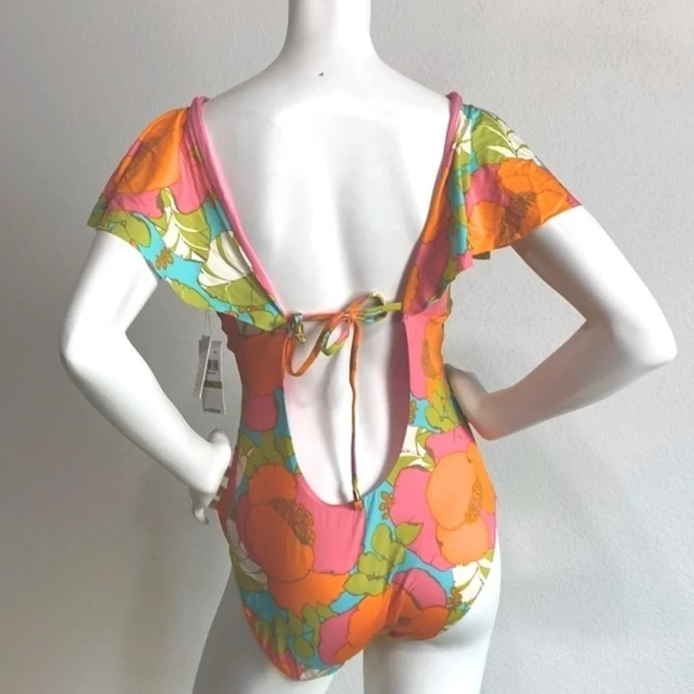 TRINA TURK NEW Playa De Flor One-piece Swimsuit Size 14 - Picture 5 of 6